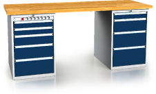Workbenches alcera PROFI - board - container - container 880 x 2000 x 700